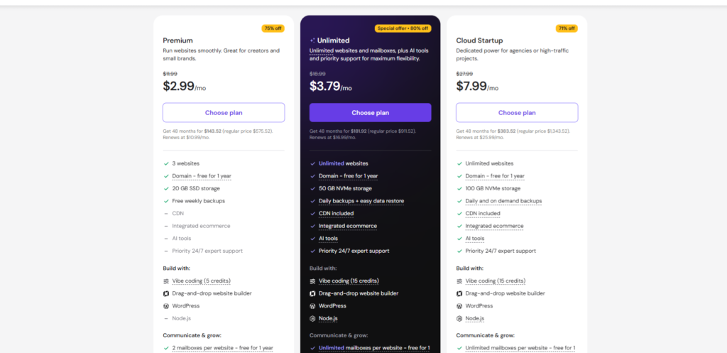 Hostinger _ Hosting Plan